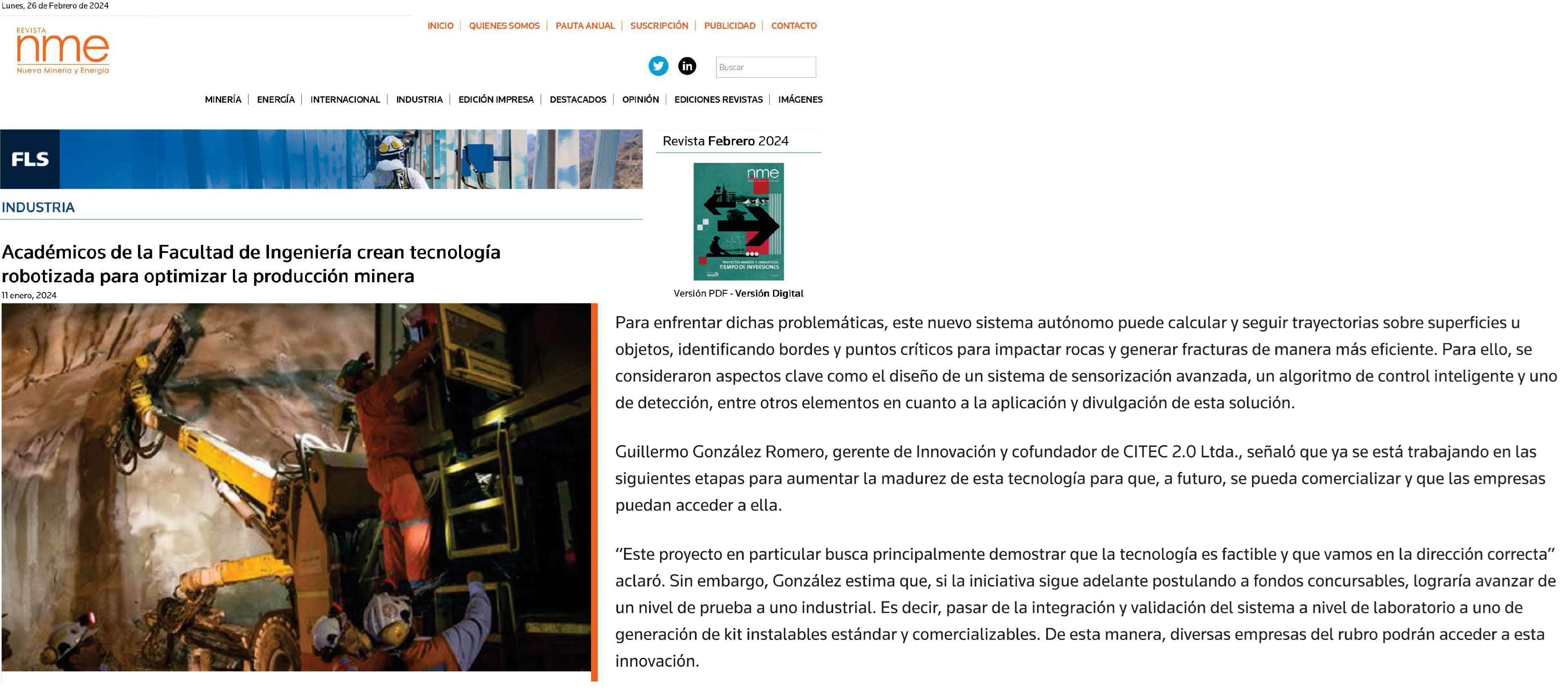 Nueva Minería y Energía